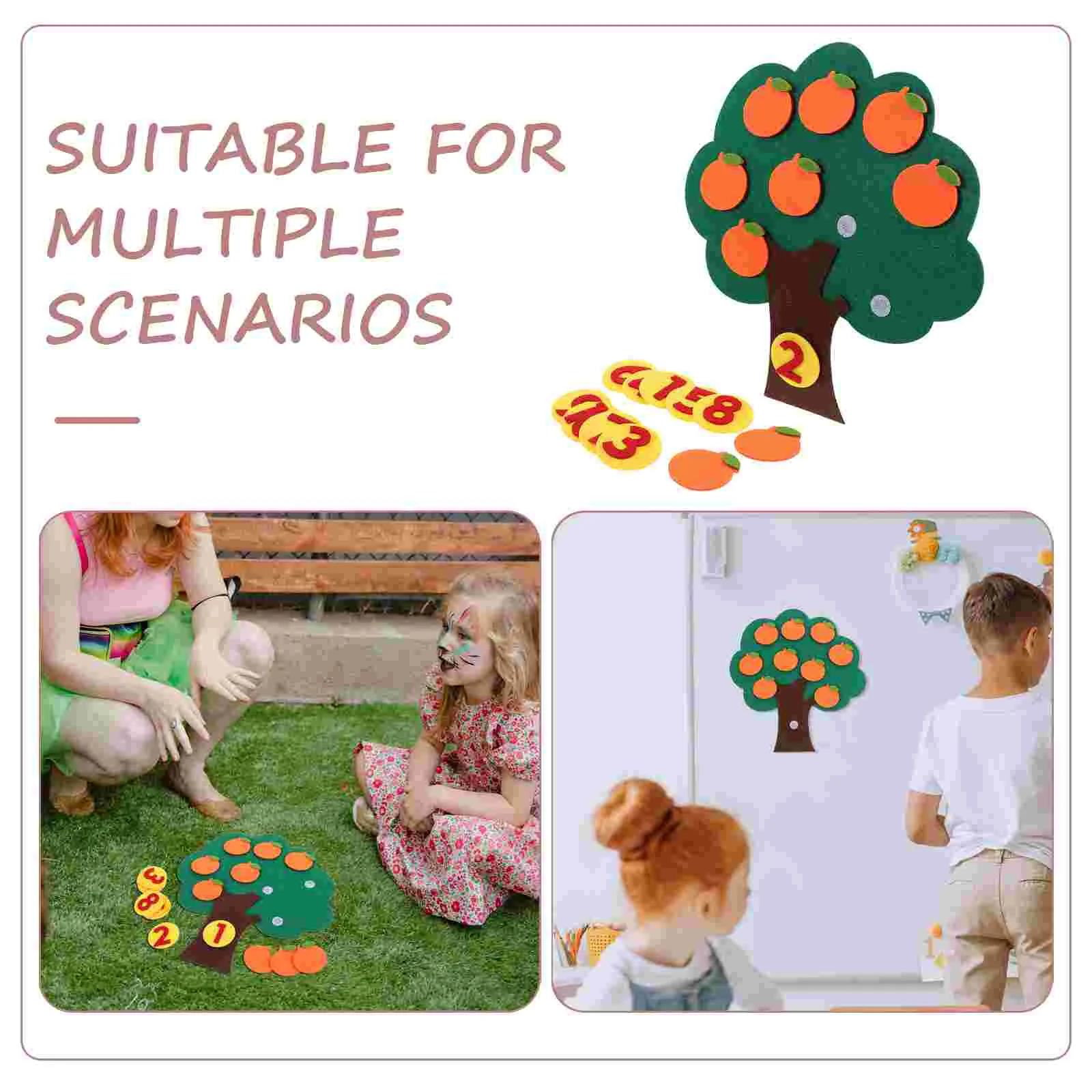 Felt Pear Tree Math Tree Feltboards for Teaching Addition and Subtraction with Numbers 1-10 in Kindergarten Classroom