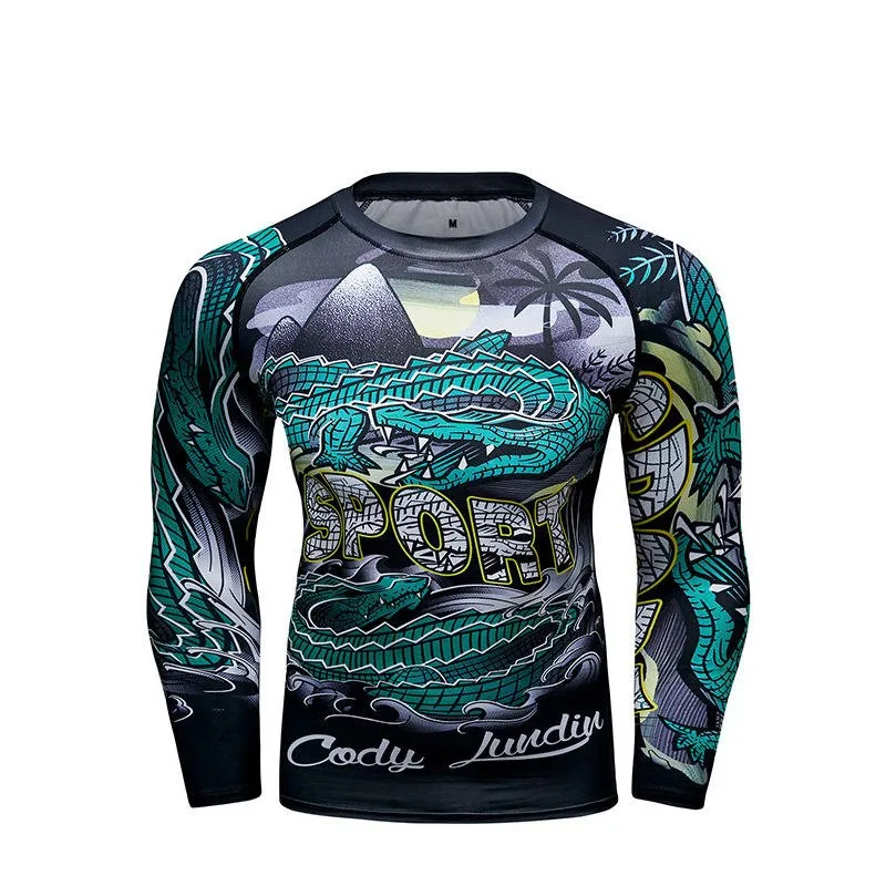 MMA BJJ Rashguard T Shirts Rash Guard Fitness Tracksuit Boxing Jerseys Muay Thai Compression Men MMA Kickboxing Sport Suit 08