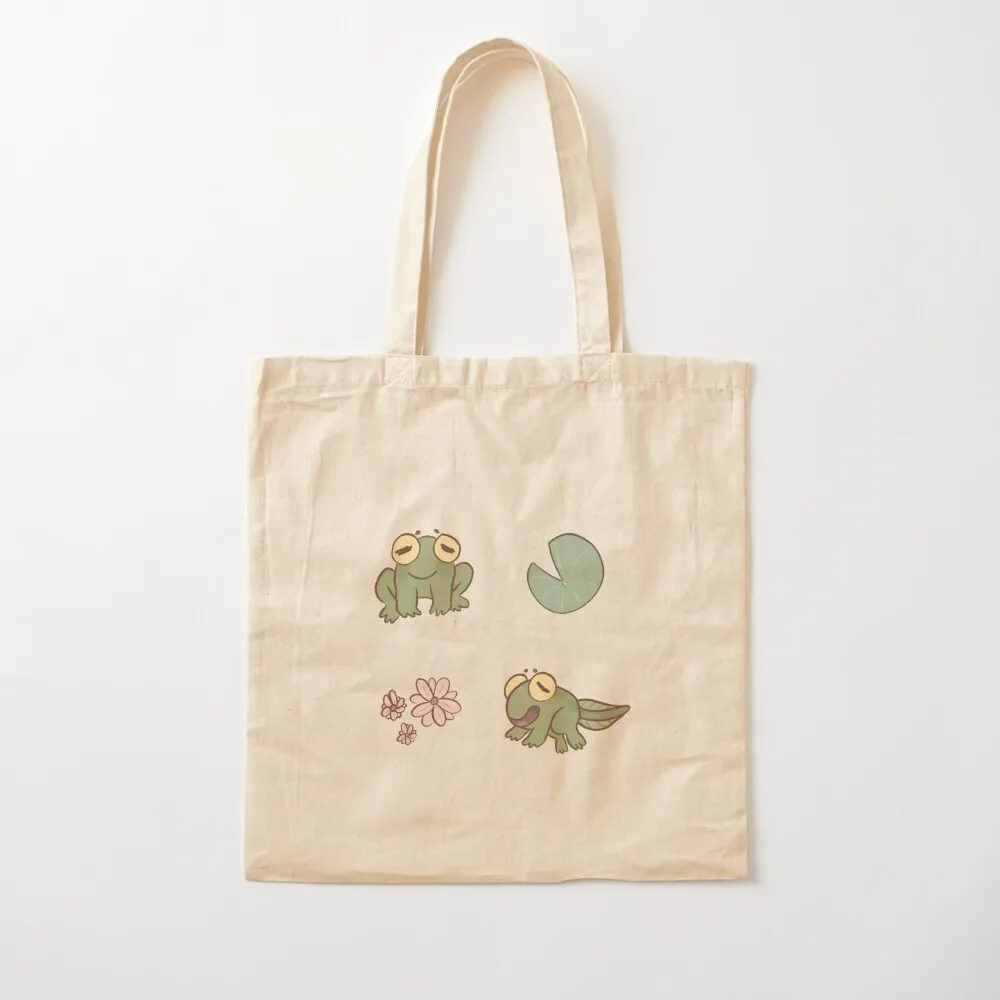 Froggy time Tote Bag woman shopping bag tote bags aesthetic bag for beach shopping cart bags