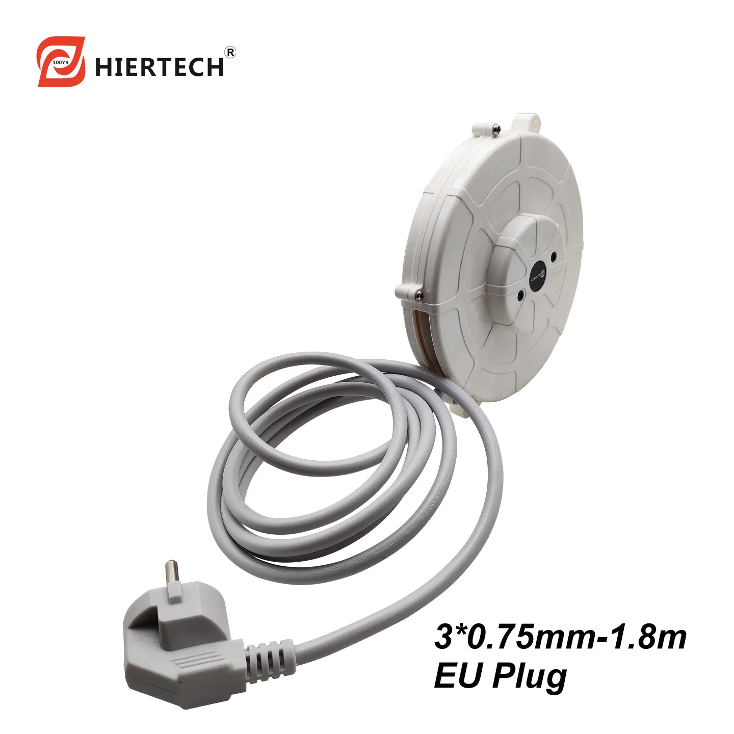 

Кабель питания HIERTECH белого цвета с чистым медным сердечником, 1,9 метра, европейская вилка с функцией самоблокировки, автоматическая намоточная катушка.