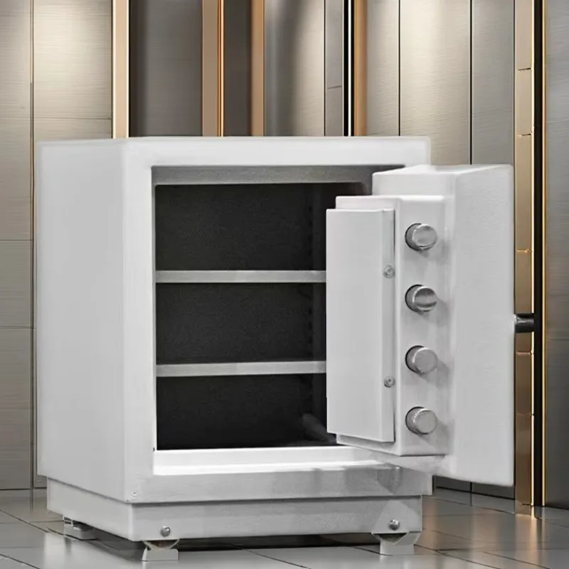 صندوق إيداع آمن مقاوم للحريق ومضاد للسرقة مع قفل بصمة الإصبع مادة فولاذية لاستخدام تخزين المنزل والمكتب والفنادق