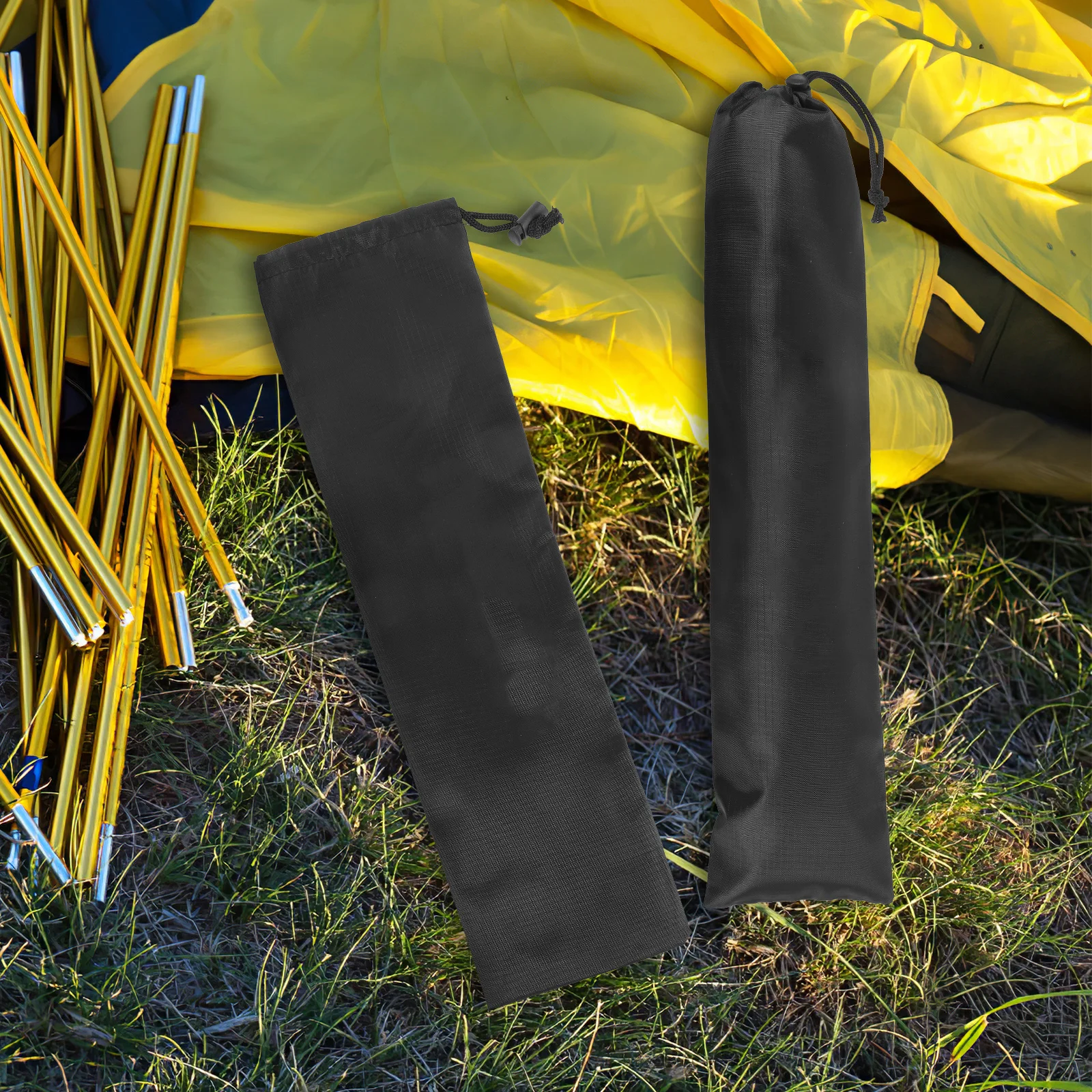 

5 Pcs Storage Bag Tent Pole Fishing Rod Bearing Carry Portable Case Black Hiking Poles