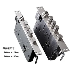 Smart Fingerprint Lock Lock Body Security Door 24*240 Double Active Double Fast 250×260 Single Hole 280 Round Universal