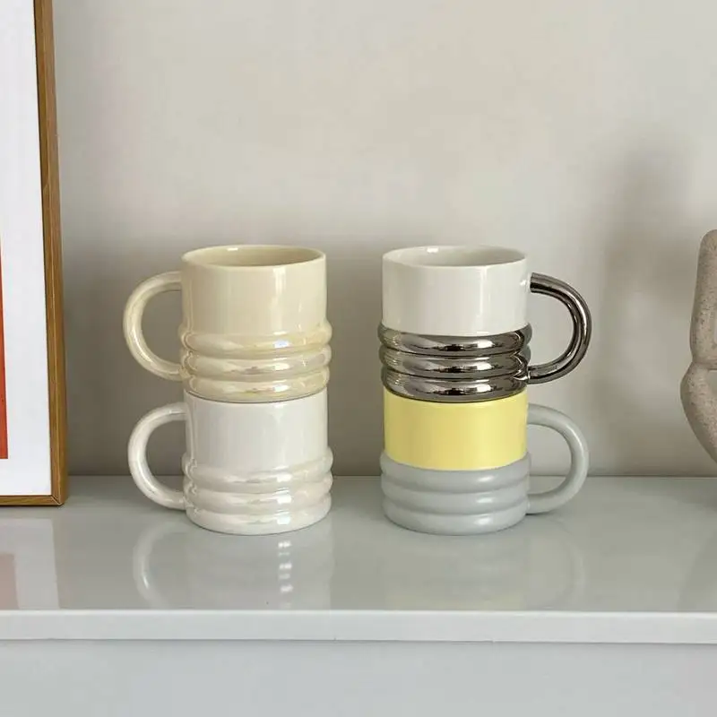Brief Personality Hoop Ceramics Mugs Couple Mug Coffee Mug Milk Tea office Cups Drinkware the Best birthday Gift for Friends