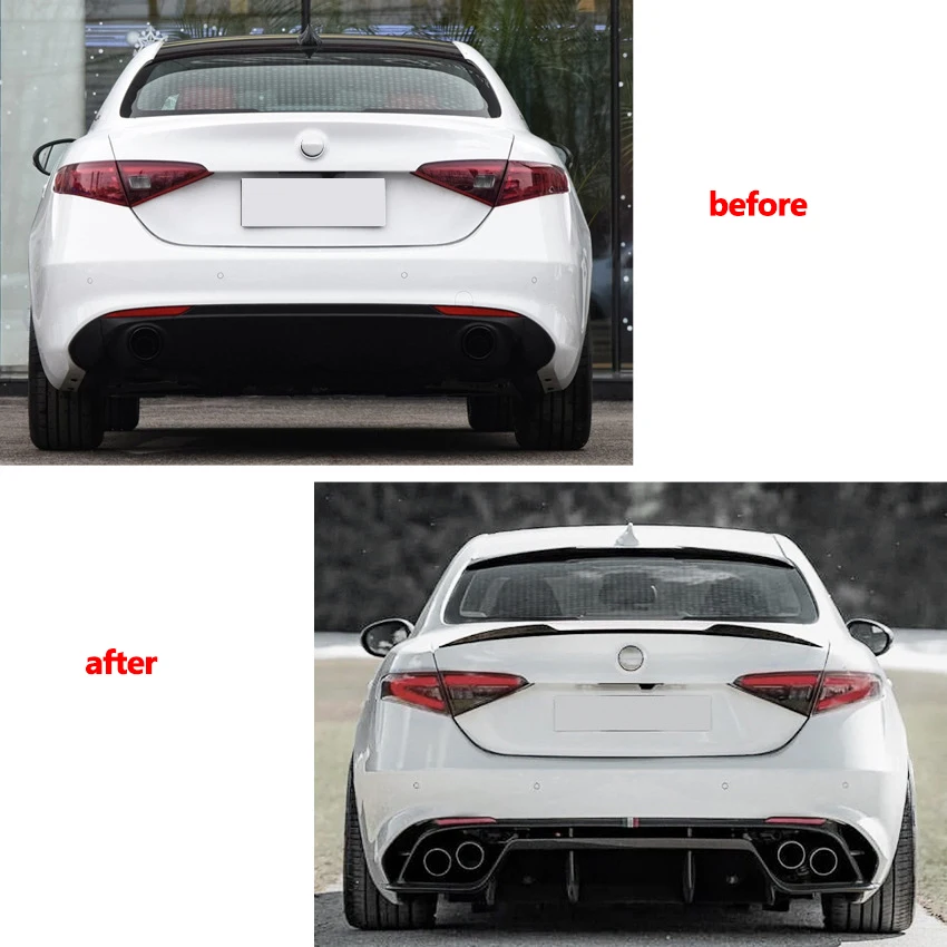 Car Tail Wings Fixed Wind Spoiler Rear Wing For Alfa Romeo Giulia Spoiler 2015-2023 Body Exterior Guard Decoration Accessories