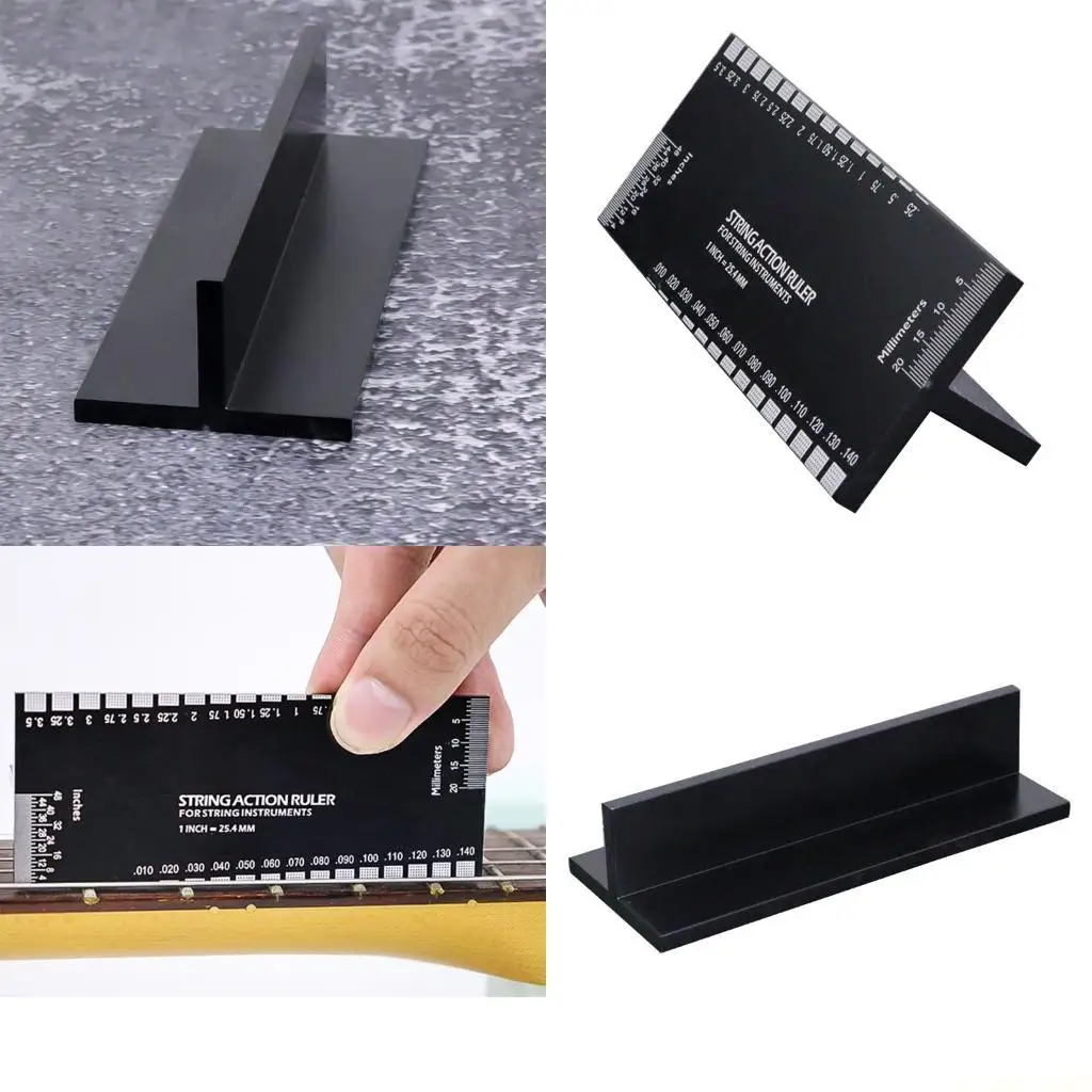 

M5TC Линейка для измерения гитарной струны, Измеритель высоты гитары, Инструмент для ремонта гитары для гитары, гавайской банджо