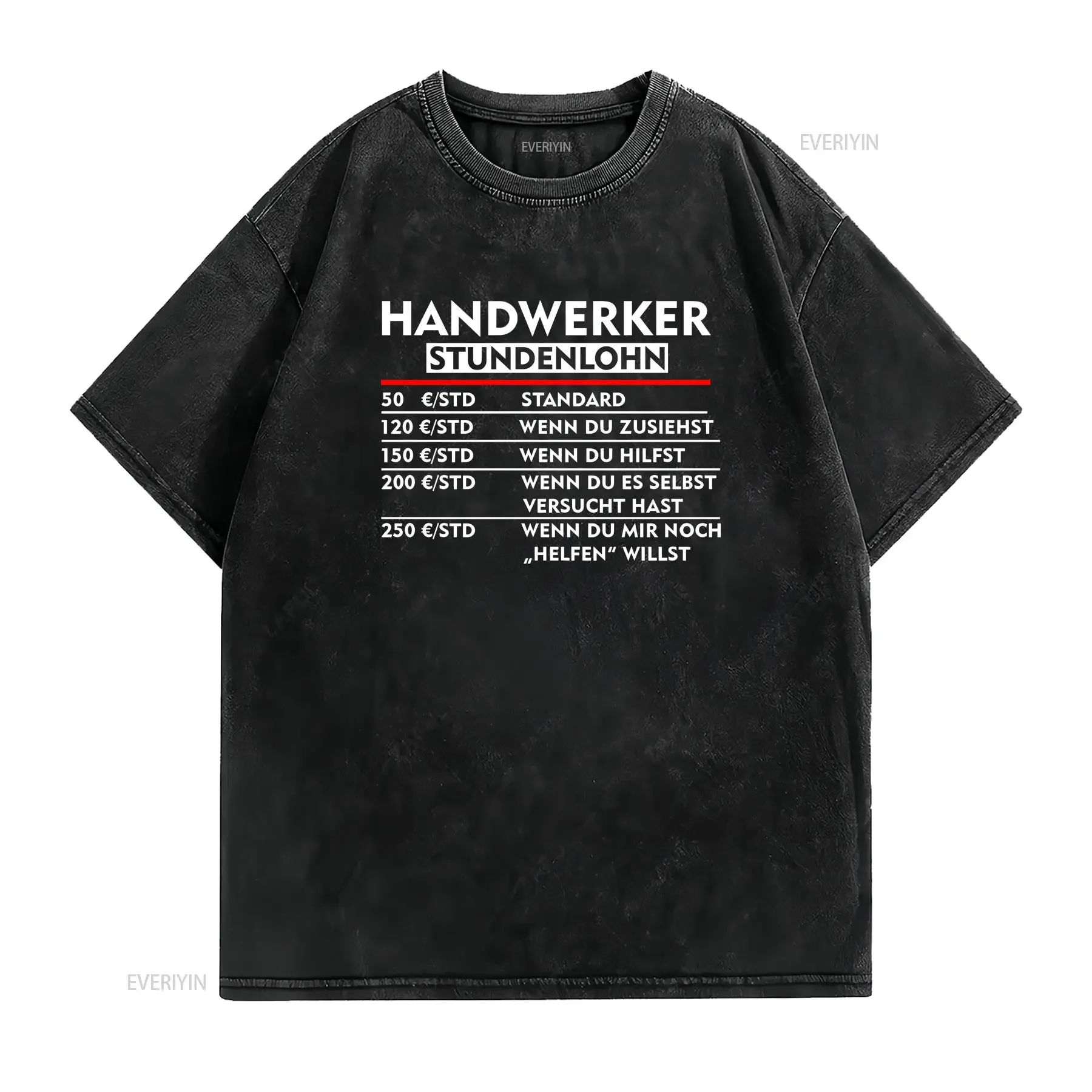 Craftsman Hourly Wage Men's T Shirt Work funny gift carpenter long or short sleeves vintage Washed Top For Everyday Wear homme