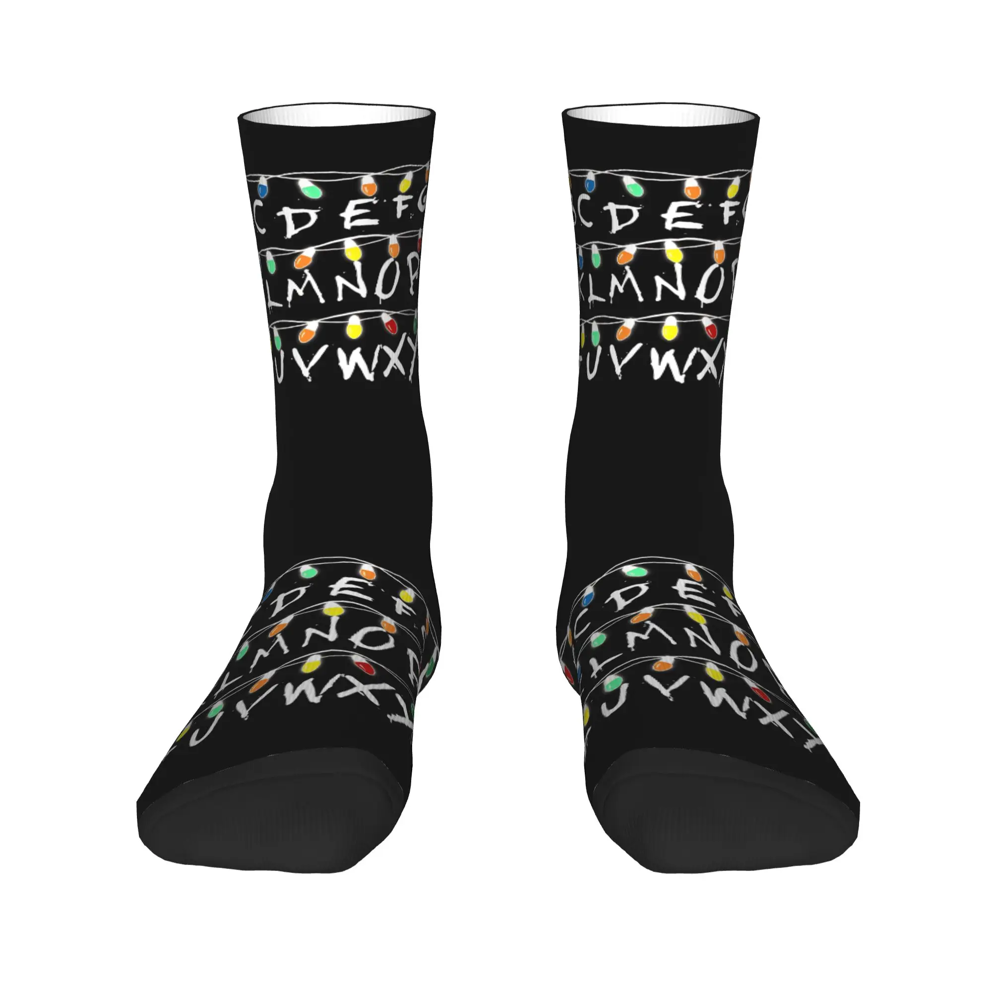 Stranger Alphabet Lights Stockings  Retro Socks Unisex Men High Quality Socks Autumn Skateboard Graphic Non Slip Socks Gift