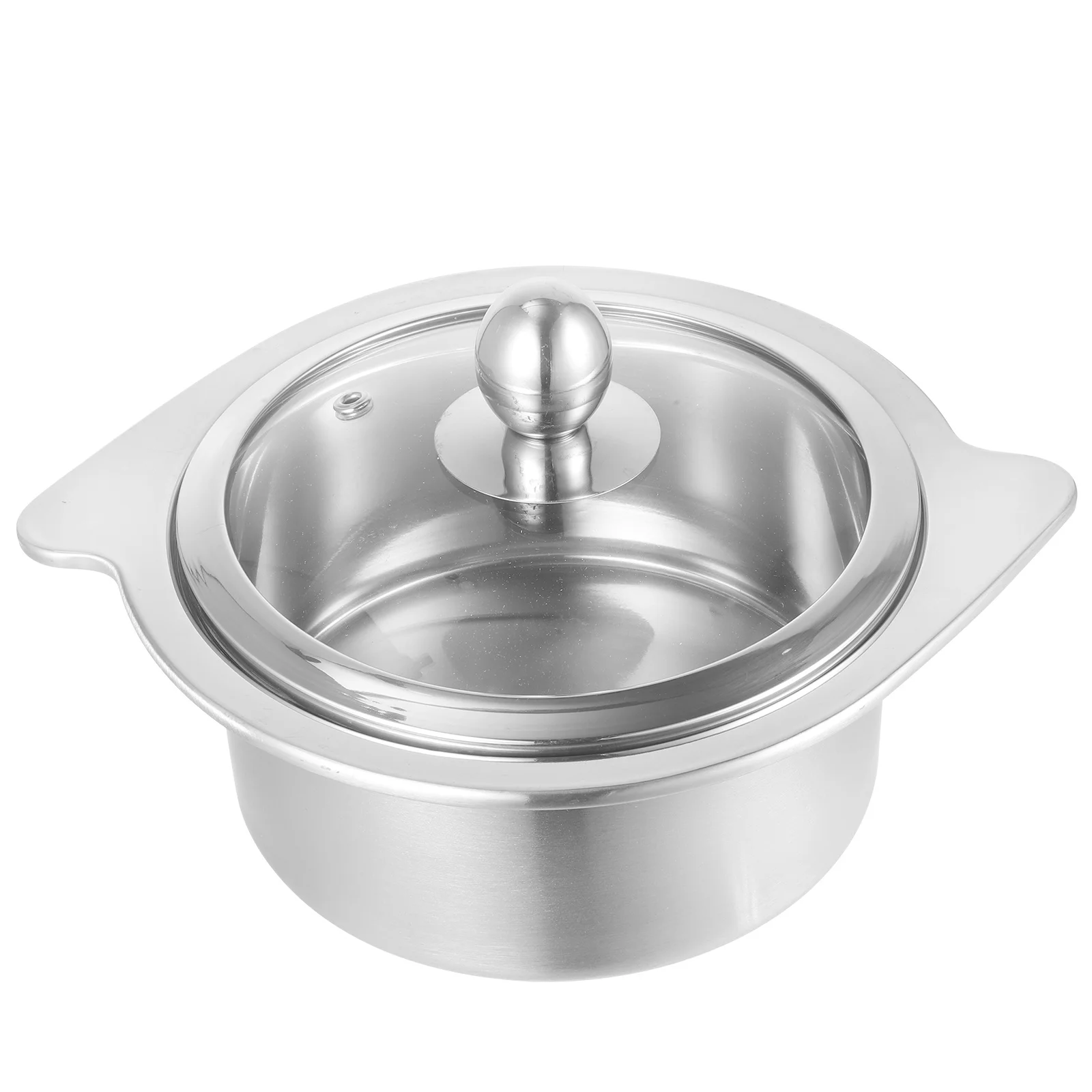 

1pc Small Hot Pot With Lid Stainless Steel Soup Pot For Noodles Ramen Cooking Kitchen Cookware Stew Stockpot Double Handle