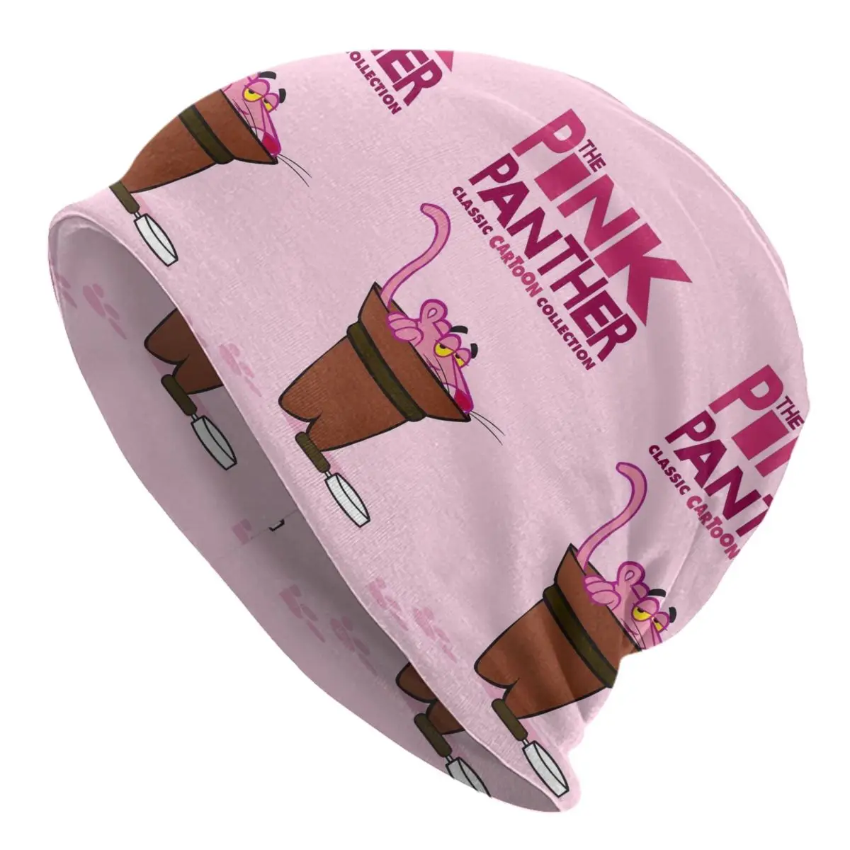 

Pink Leopard Head Cartoon Panther Skullies Beanies Caps Men Women Unisex Streetwear Winter Warm Knitted Hat Adult Bonnet Hats