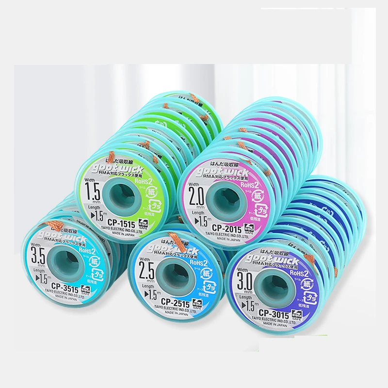 Original GOOT Wick Soldering Wire CP2015 1515 3015 3515 2515 RoHS Solder Remover Wick Electrical BGA Components