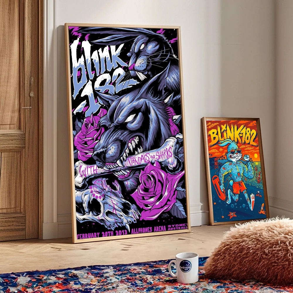 Blink 182 Rock Band Anime Posters Sticky Waterproof Paper Sticker Coffee House Bar Kawaii Room Decor