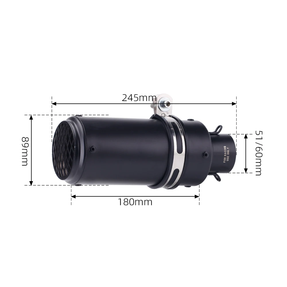 51mm 60mm Universal Motorcycle Exhaust Silencer Pipe Carbon Muffler With DB killer For Z400 R25 MT03 ninja400 NVX155 GSXR150 PCX