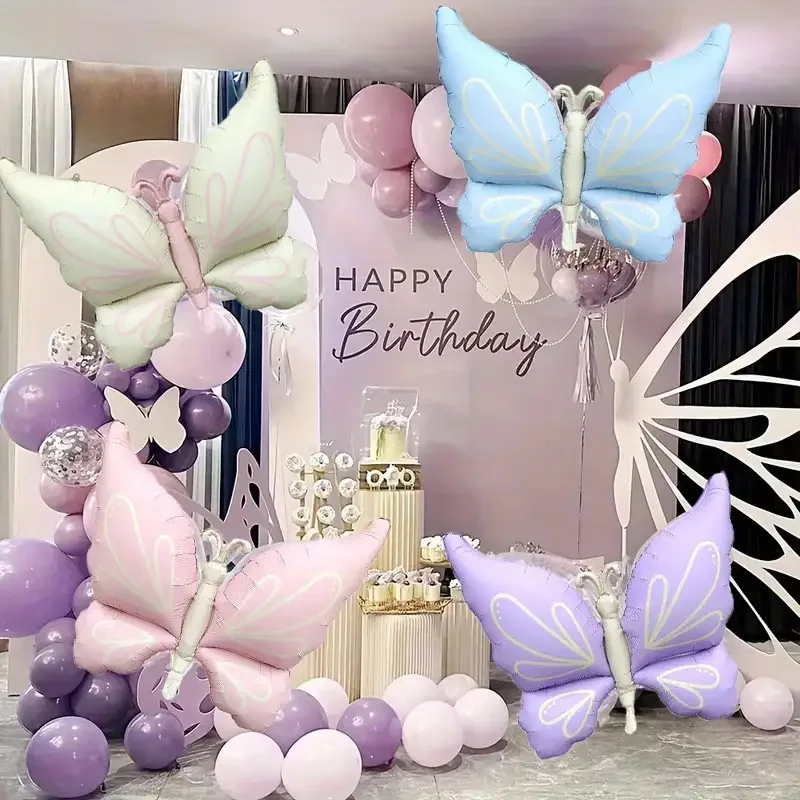 

3pc Matte Butterfly Foil Balloons Birthday Party Decorations Baby Shower Decorations Wedding Decor Bride To Be