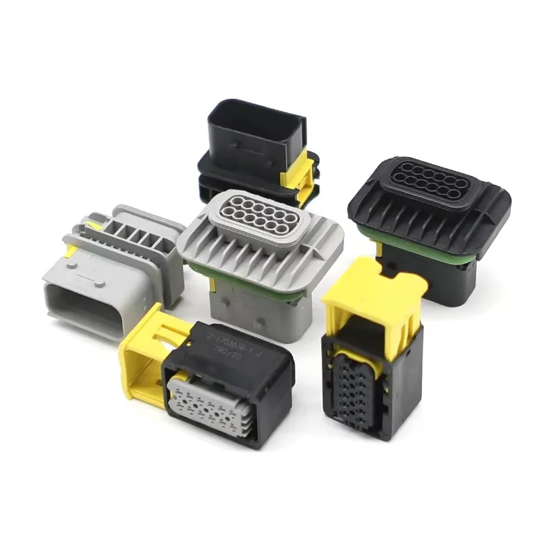 

1/2/5Sets 7/10/15 Pin Heavy Duty Waterproof Connector New Energy Male Female Black Wiring Harness Socket 1-1563878-1 1-1418480-1