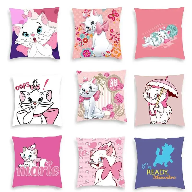 Disney-Taie d\'Oreiller Personnalisée Les Aristochats, Marie, Chat, Fourniture de ixd\'Anniversaire, Décoration de Maison, Bar, Canapé, Cadeau pour