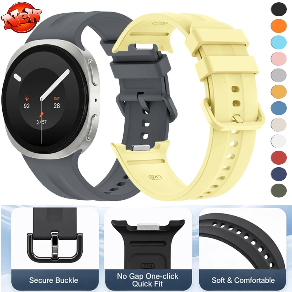Official 1:1 Silicone Strap For Samsung Galaxy Watch 9/8 44mm 40mm Adjustable Watchband Galaxy Watch 8 Classic 46mm Accessories