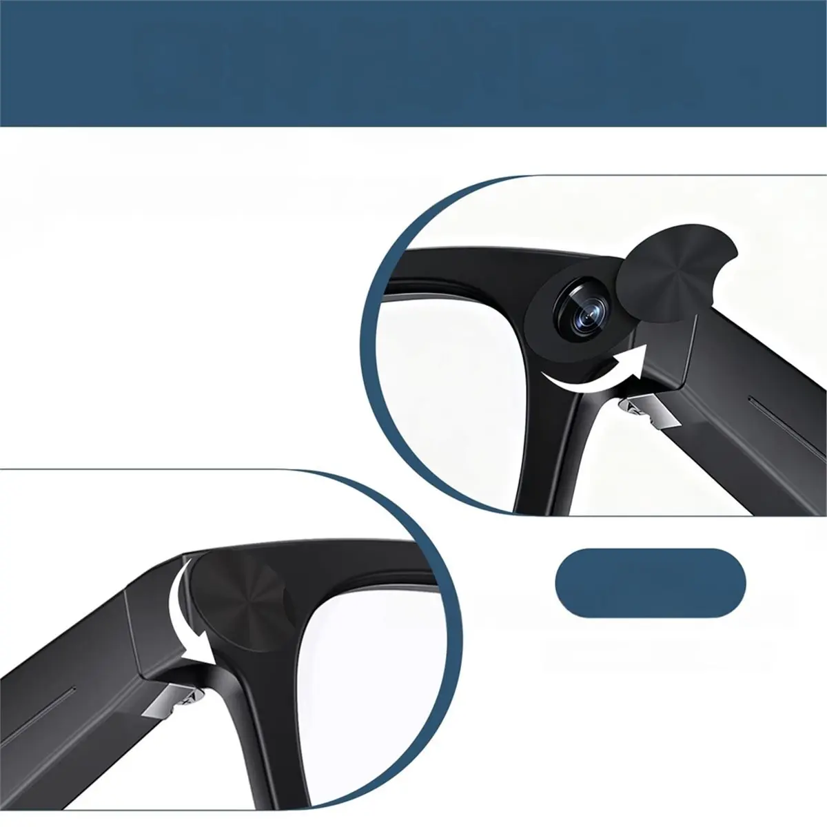 2026 New Rotating LED Light Blocking Stickers for Smart Glasses for , , Skyler, Headliner
