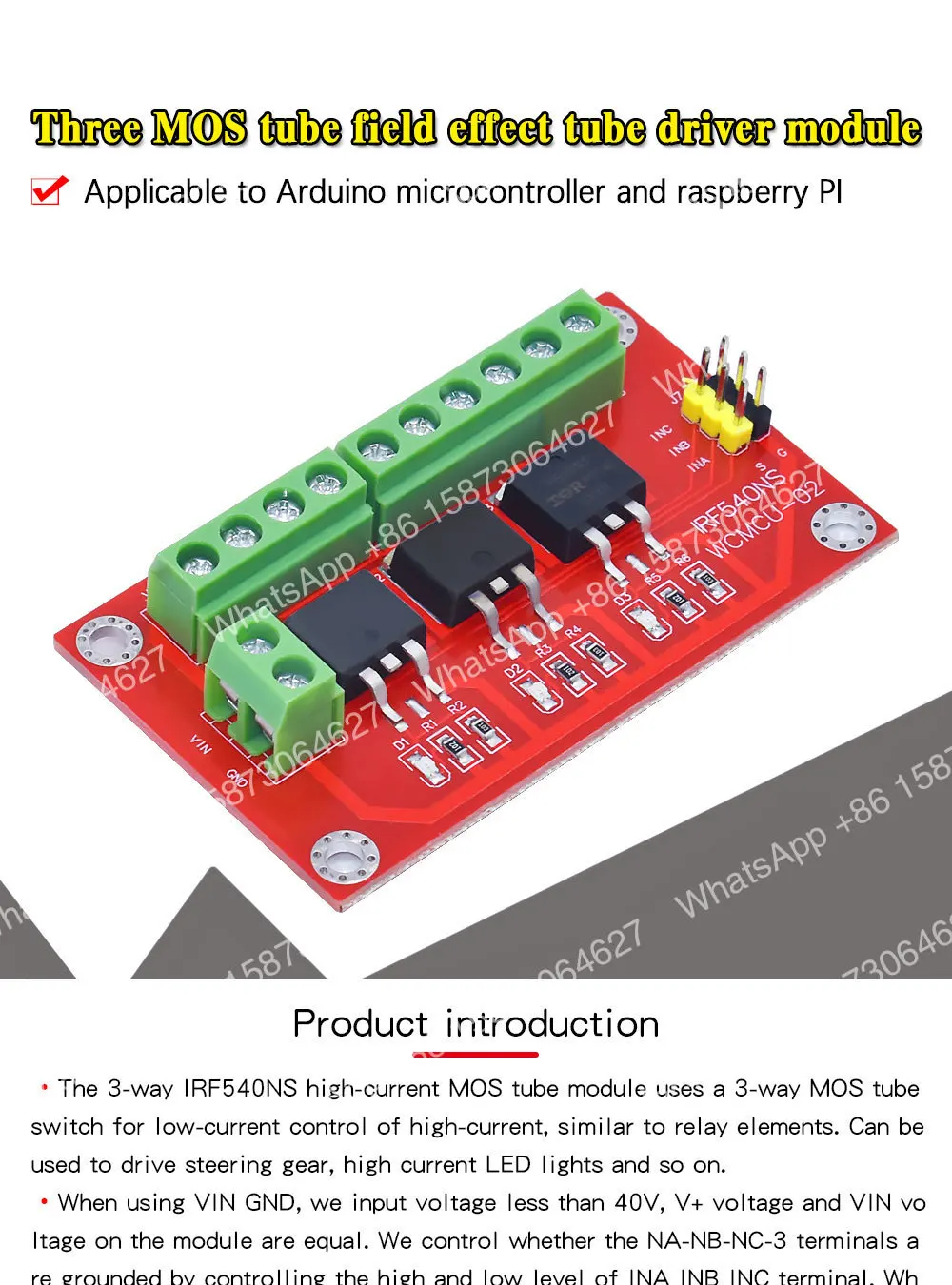 electronic-building-blocks-3-way-mos-tube-field-effect-tube-drive-module-irf540-large-current-applicable-to-arduino