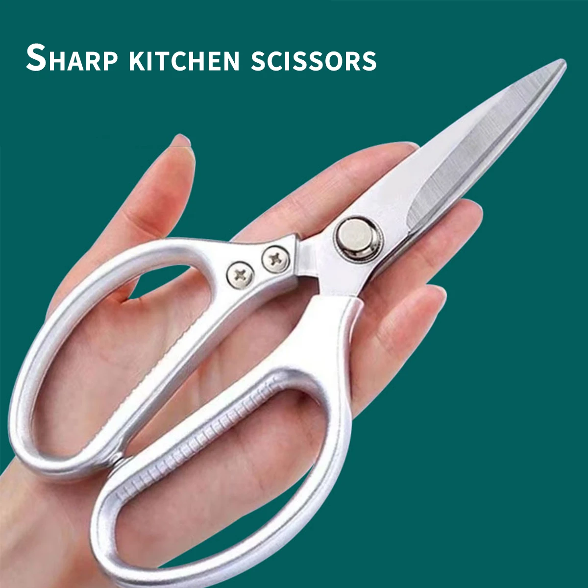 

Industrial Stainless Steel Scissors 8.5" | Anti-Corrosion Aluminum Handle & Iron Fasteners, Professional Crafting/Kitchen Tool