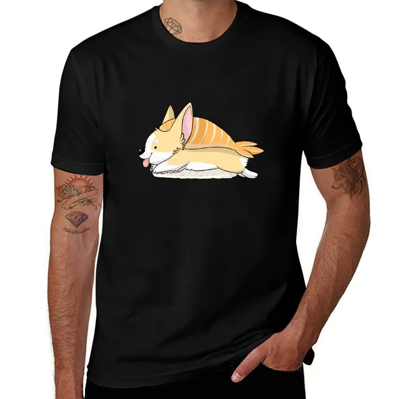 Sashimi Corgi T-Shirt Holiday All Match T-Shirt