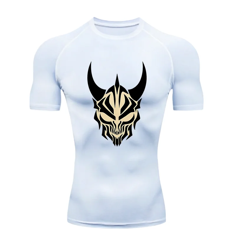 Demon Head 2026 Men's Sports T-shirt Training Fitness Compression Workout T-Shirt Rashguard Tops Quick Dry Short Sleeve T-Shirt