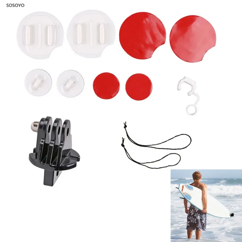 8 in 1 Surfing Surfboard Kit Surf Snowboard Wakeboard Mount Surf Pack Set For Gopro Hero 7 6 5 4 3+ 3 SJCAM Camera Accessories