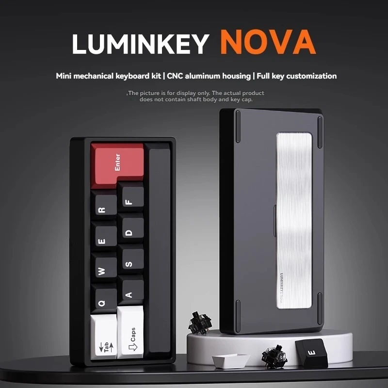 

LUMINKEY NOVA Mechanical Keyboard Kit 12 Keys Wried Custom Hot-swap Aluminum Shell Support Vial Mini Mechanical Keyboard Gifts