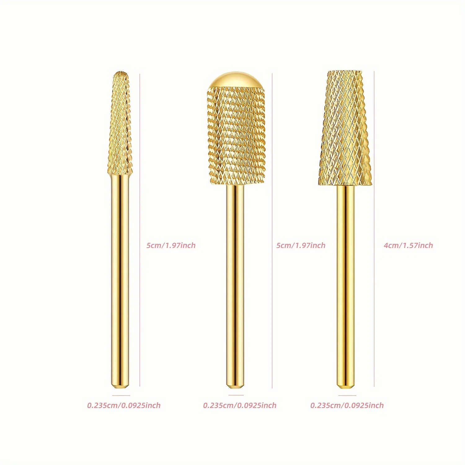 3pcs/set Nail Polishing Bits And Cleaning Brush Pedicure And Manicure Tools For Acrylic And Gel Nails