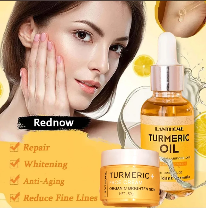 

Turmeric Oil Anti Aging Reduce Wrinkles Fine Lines Brighten Moisturizing Facial Serum Bright Skin Care for Women Men Skin Care