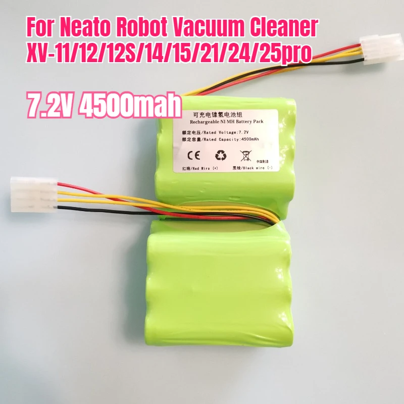 7.2V 4500mah Li-ion Battery for Neato Robot Vacuum Cleaner XV-11/12/12S/14/15/21/24/25pro Signature XV Pro