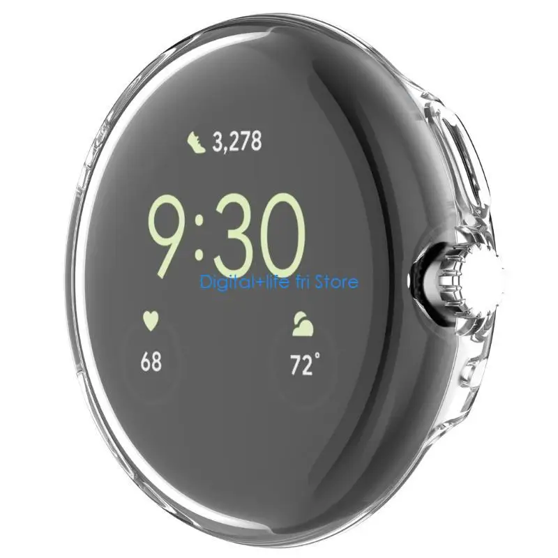 E06D Shockproof for Pixel Watch 2 TPU Screen Protector Bumpers Shell Protective Cover Anti-scratch Scratch Resistant Housing