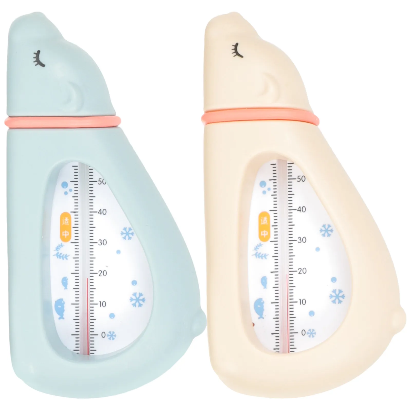 

Набор из 2 термометров для воды для младенцев в форме мультяшных животных, безопасный инструмент для измерения температуры в ванной, плавающий термометр для купания младенцев