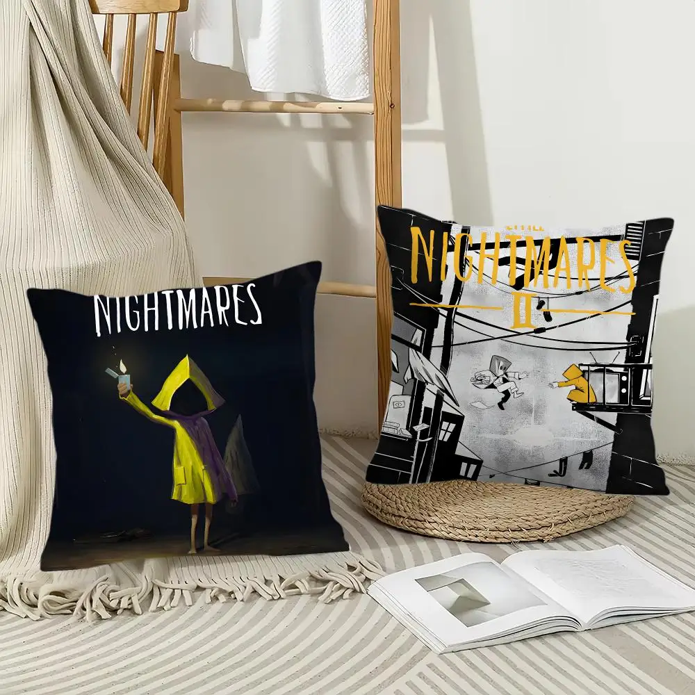 Game L-Little Nightmares Cushion Cover Pillow Case Short Plush Square Throw Pillow Covers Pillowcase Sofa Home Decor Gift