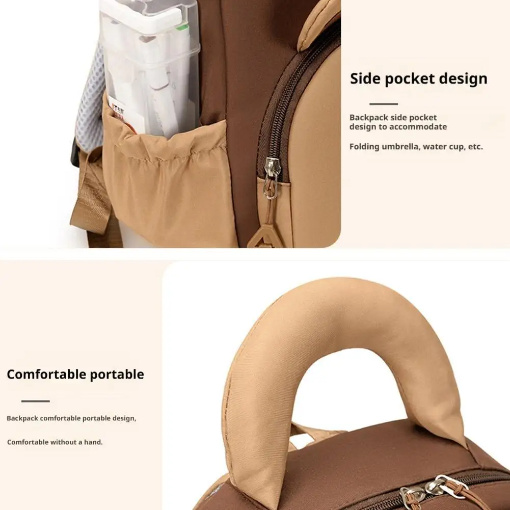 حقيبة ظهر مدرسية صغيرة خفيفة الوزن ذات سعة كبيرة ومتعددة الجيوب كارتونية لطيفة كابيبارا لحقيبة ظهر رياض الأطفال للأولاد والبنات #4