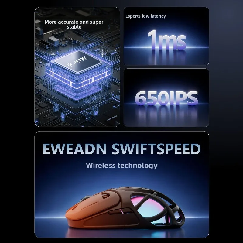 Three-mode lightweight Bluetooth wireless 2.4 mouse rechargeable e-sports game office 12000dpi