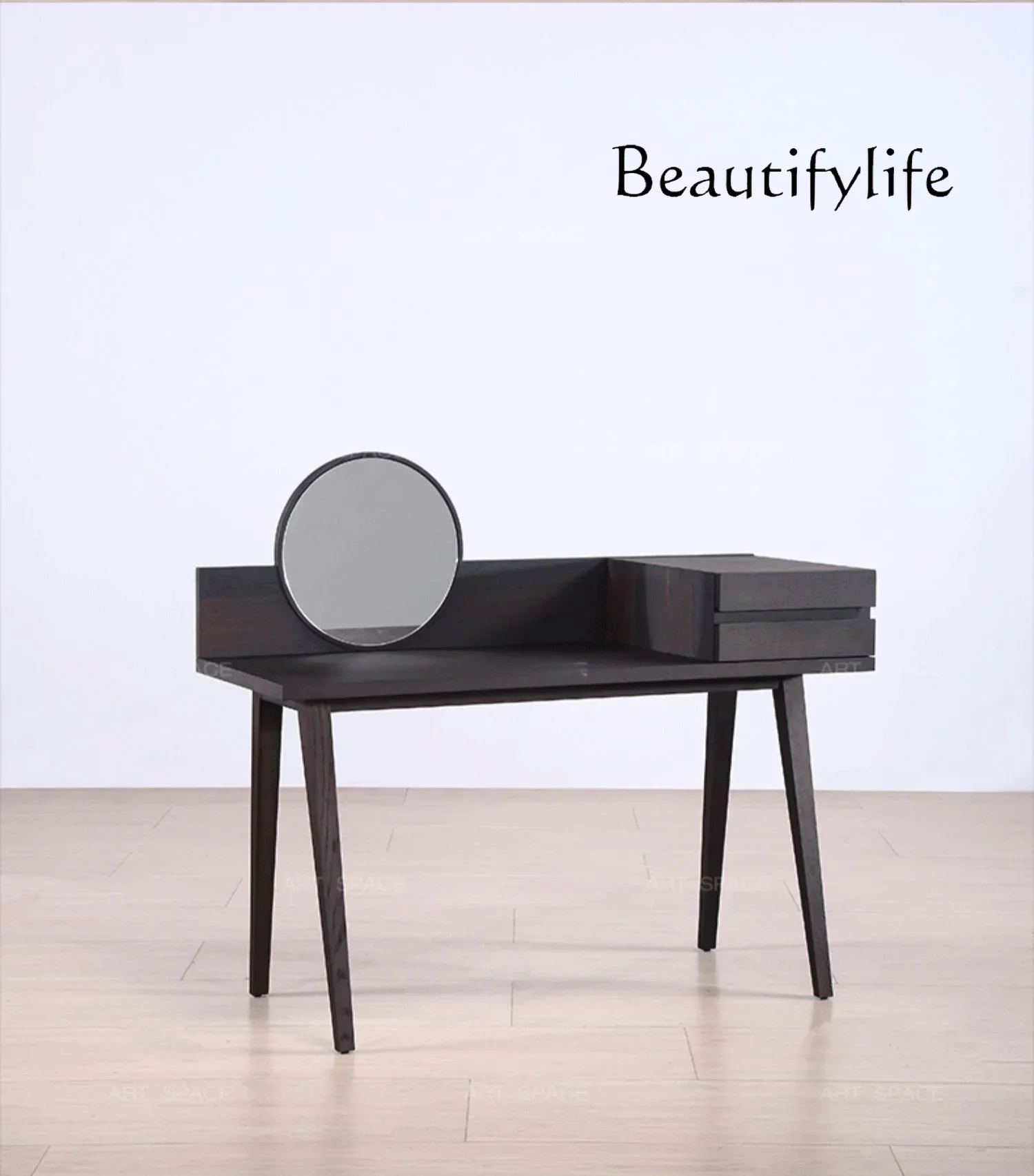 N19 Italian Modern Minimalist Decoration Bedroom Makeup Table Nordic Minimalism Solid Wood Dressing Table Mirror