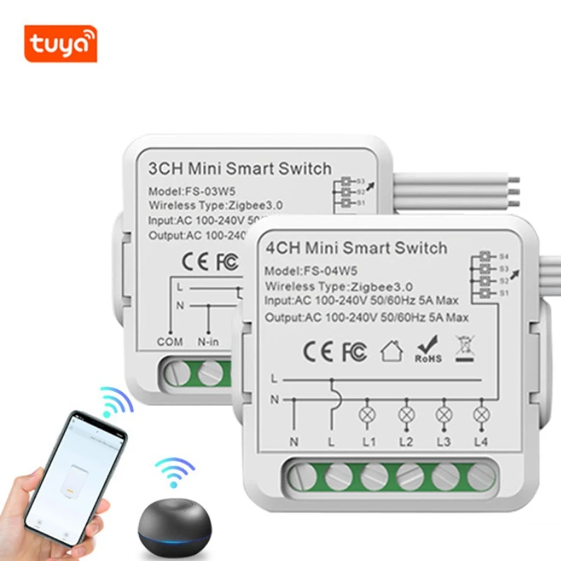 Módulo Interruptor De Relé Wifi, Mini Módulo Interruptor Inteligente, Trabalhar com Alexa Casa, AC100-240V