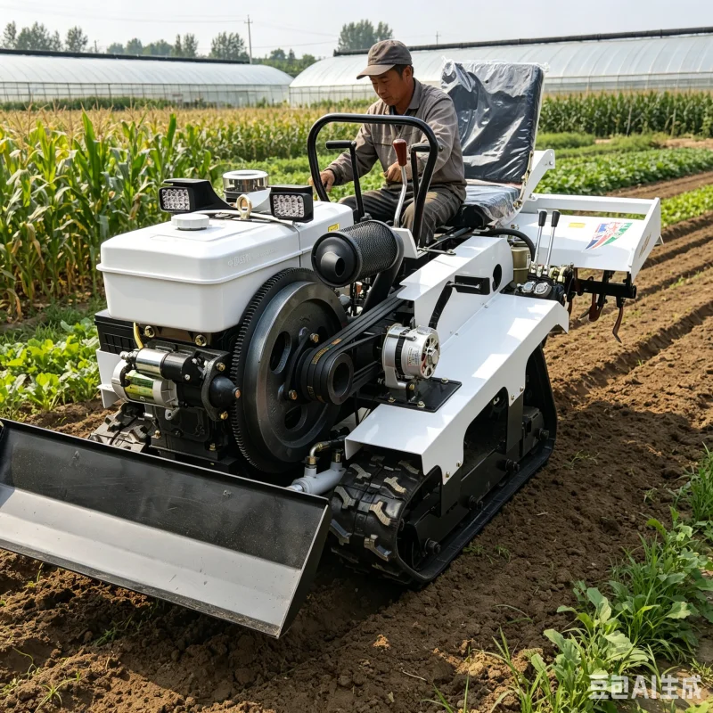Compact Ride-On Track Tiller Loader