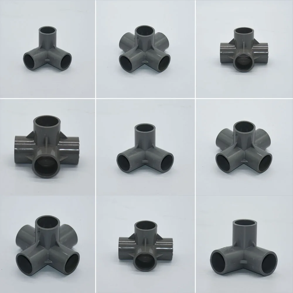 

20/25/32/50mm Plastic PVC Pipe Connector 3/4/5-way Coupler DN15/20/25/40 Three-Dimensional Water Supply Pipe Fittings