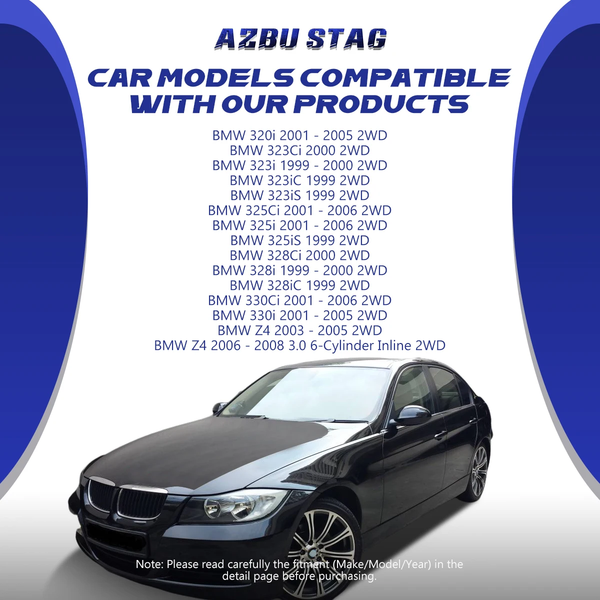 AzbuStag 8Pcs Front Lower Control Arm for BMW 3 E46 320i 323Ci 323i 325Ci 325i 328Ci 328i 330Ci 330i Z4 2WD 1999 2000-2008