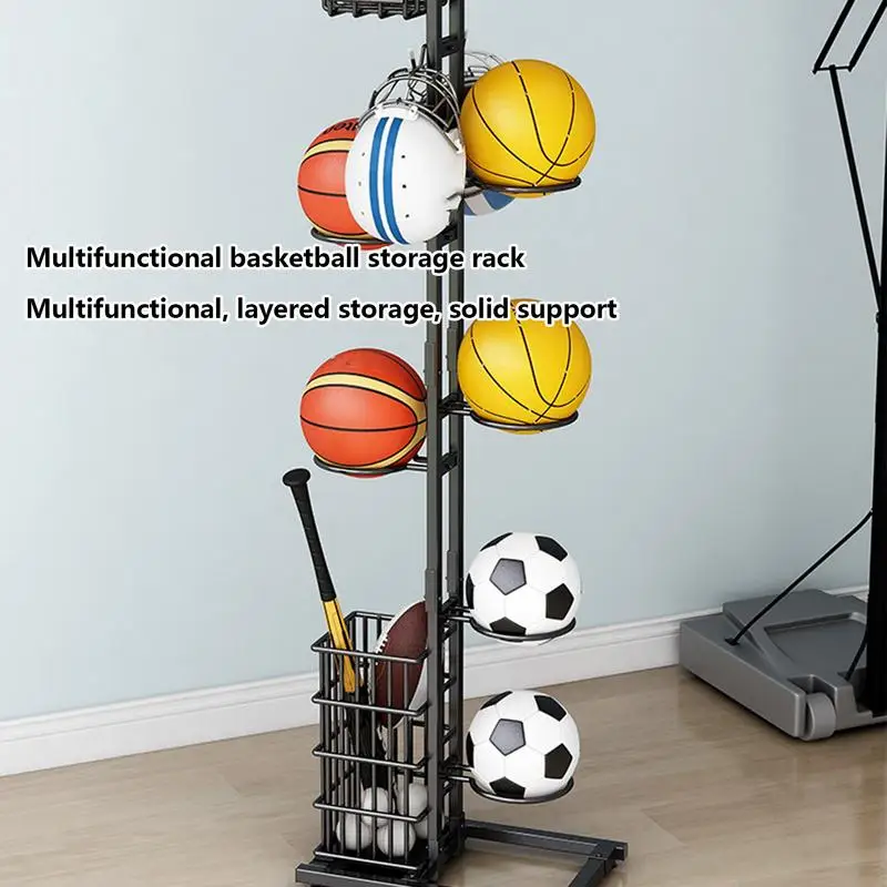 Ball Rack Storage Stand Football Vertical Sports Equipment Storage For Basketball Volleyball