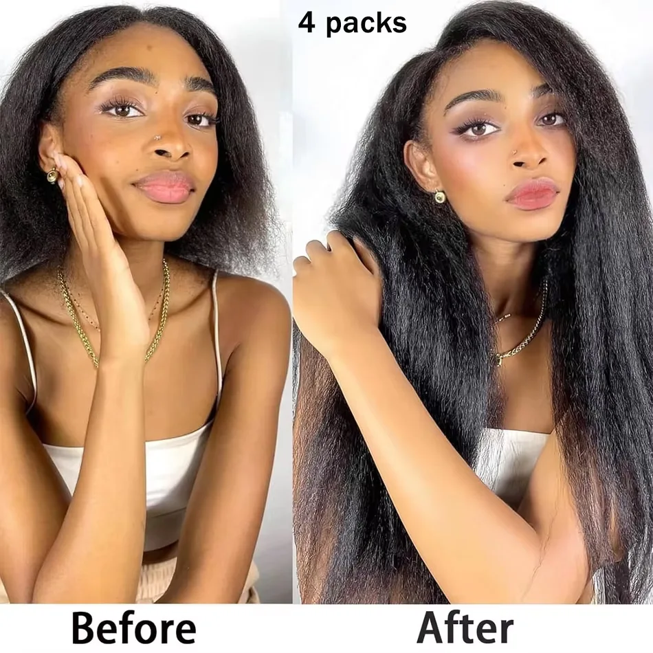 Geeta Kinky Straight Miracle Knots Crochet Human Hair for Boho Braids Knotless Pre-Separated Feather Crochet Hair Extensions