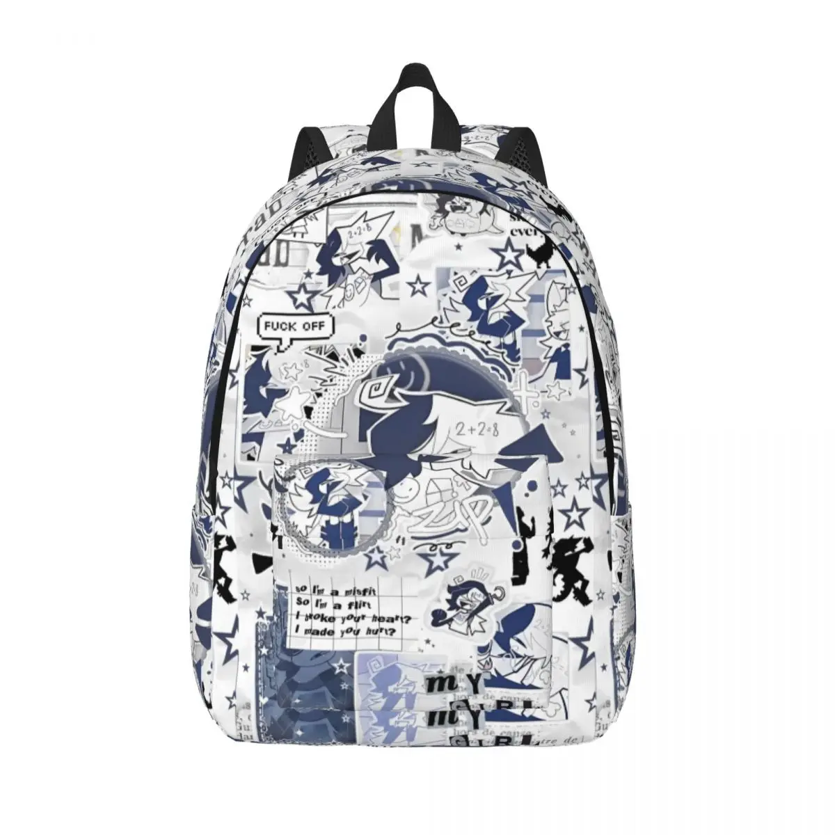 Mochila escolar com zíper para educação de papel, para homens, mulheres, adolescentes, estudantes, negócios, desenho animado, jogo, faculdade, sacos de lona, esportes