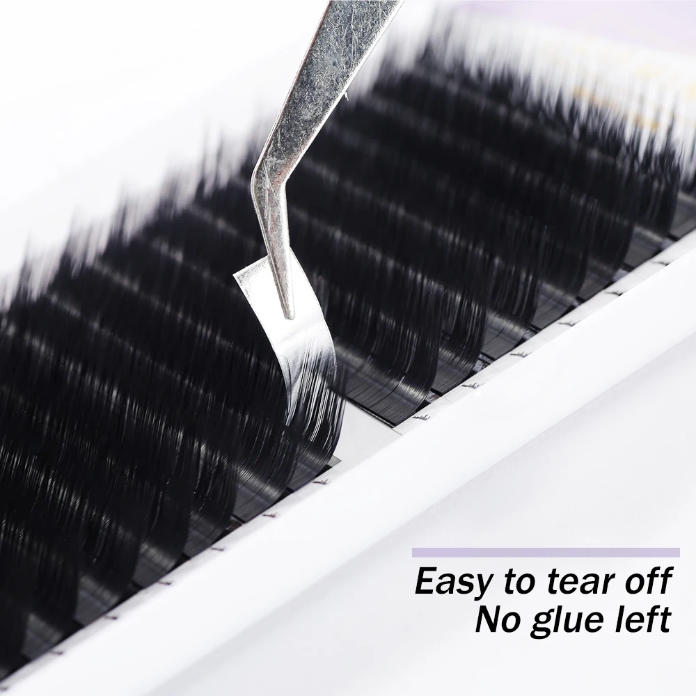 L/ LU 16rows/case 9~14mm  premium natural synthetic mink individual eyelash extension   Shaped Makeup