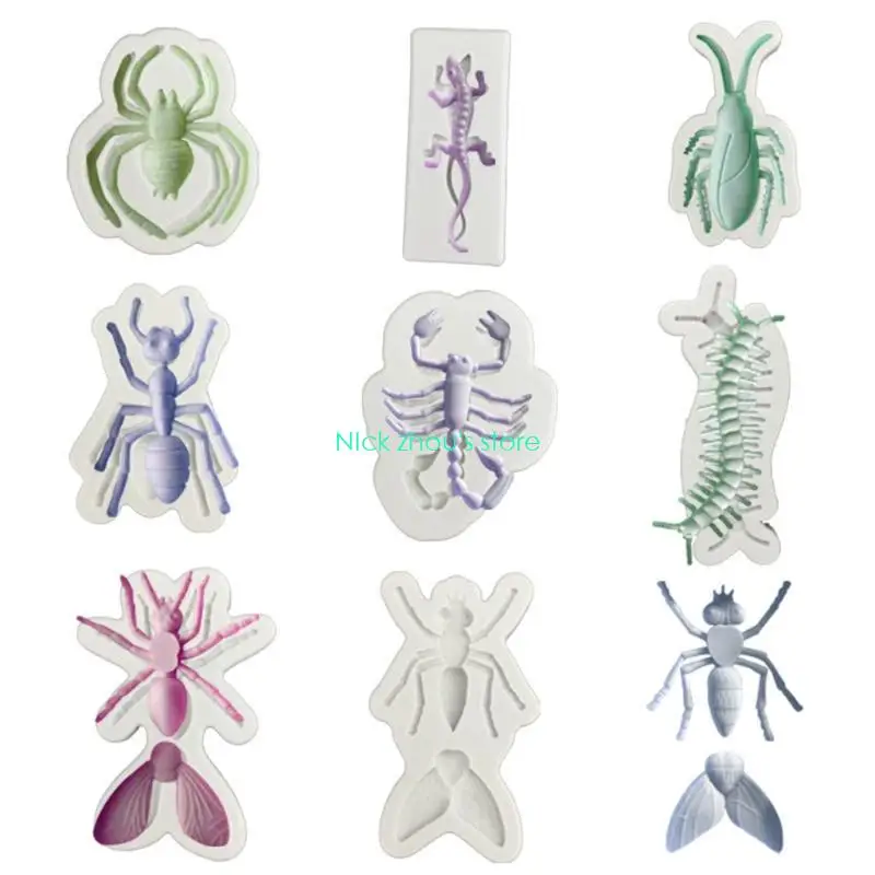 E15E Easy Clean Silicone Insect Mold For Halloween Party Decorations Mould