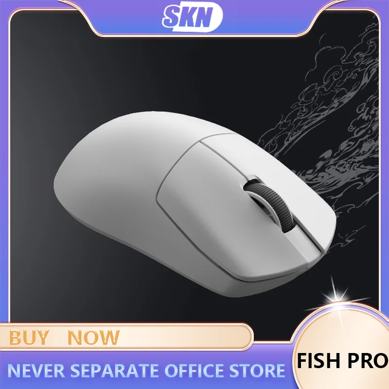 SKN Fish Pro Wireless Tri-mode Mouse PAW3950 Esports Mouses Lightweight Low Delay Rechargable PC Accessory Gaming Office Gift