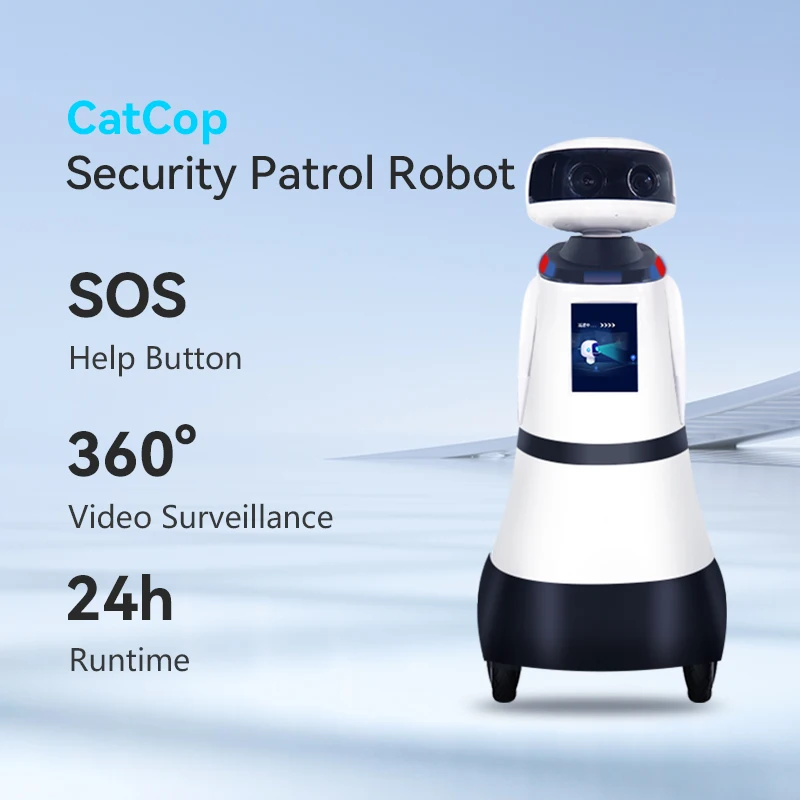 Autonomous Security Patrol Robot 360° Video Surveillance Face Recognition Thermal Camera Night Vision Auto Recharge for Factory