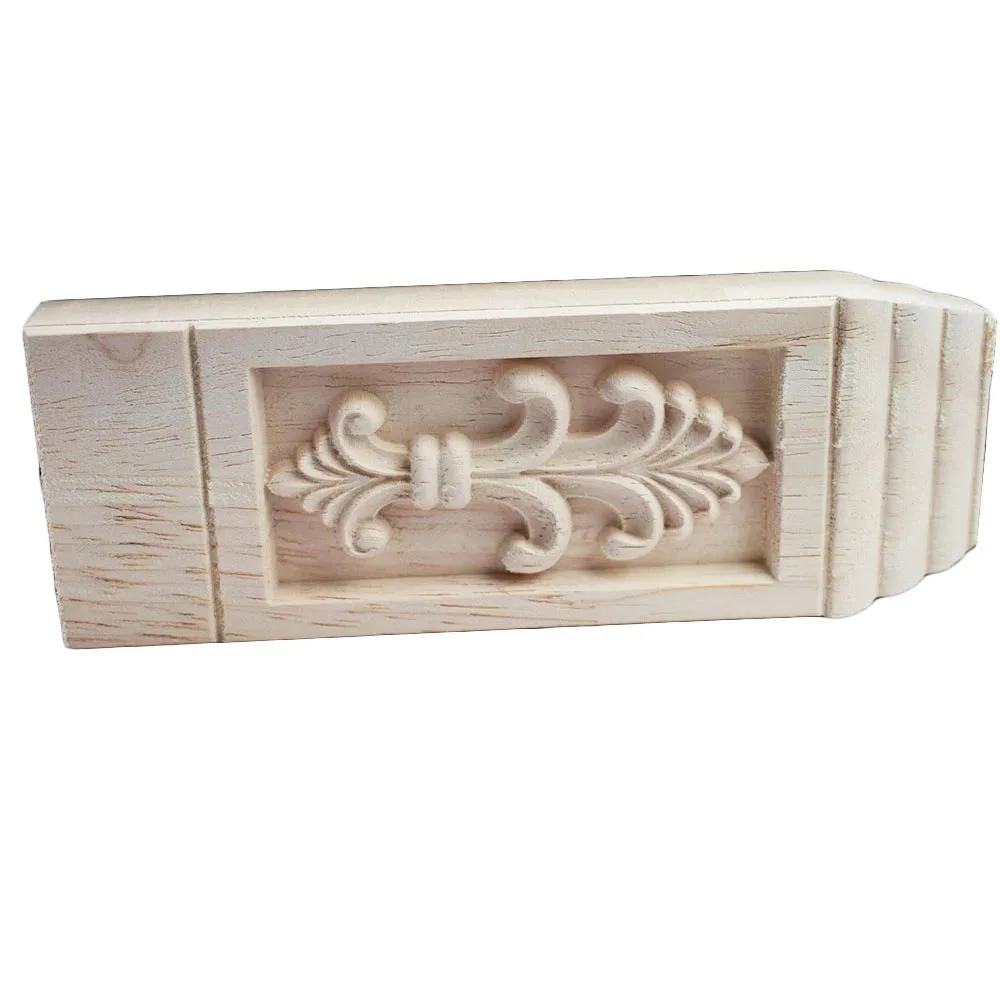 Woodcarving Corbels Decal Column Wood Furniture Decorative Mouldings Decal Cabinet Door Wood Figurine Crafts Home Decoration
