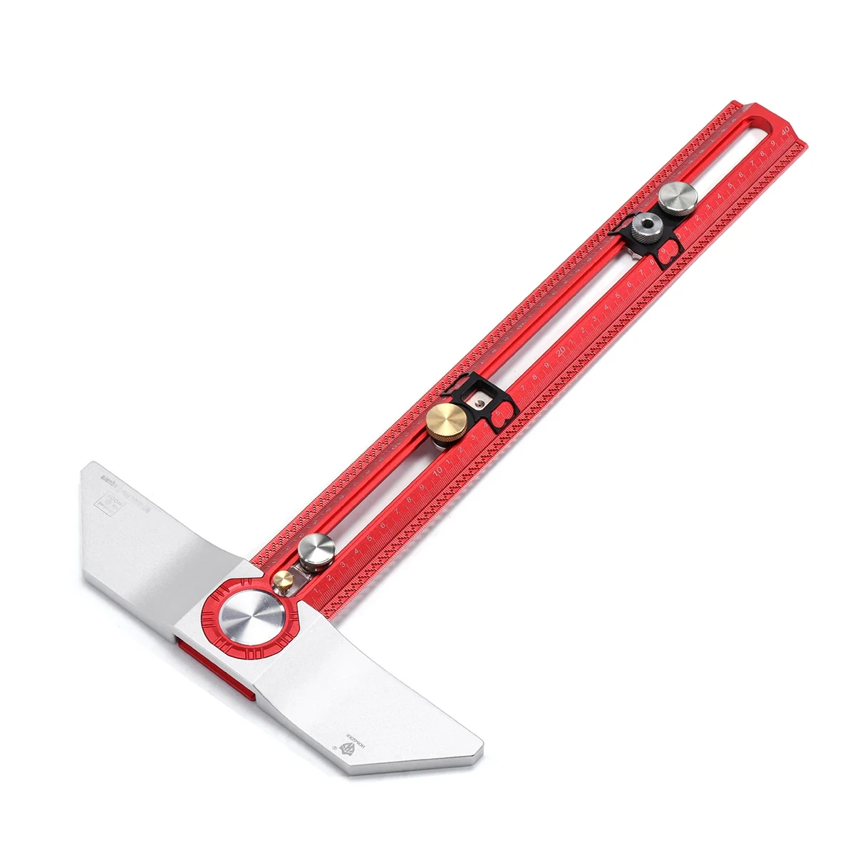 HONGDUI 400mm MT-2465 PRO Scriber Marking T Square Ruler Aluminum Alloy Hole Positioning Marking Gauge